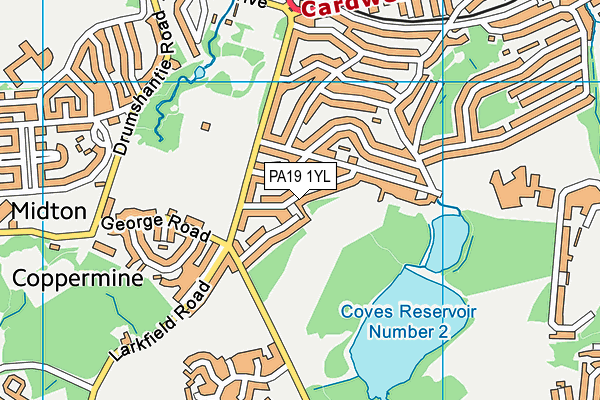 PA19 1YL map - OS VectorMap District (Ordnance Survey)