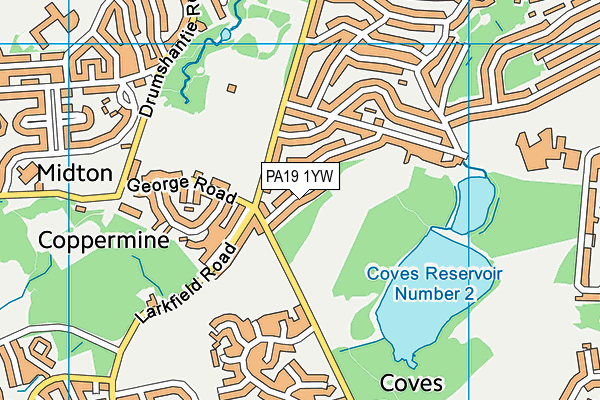 PA19 1YW map - OS VectorMap District (Ordnance Survey)
