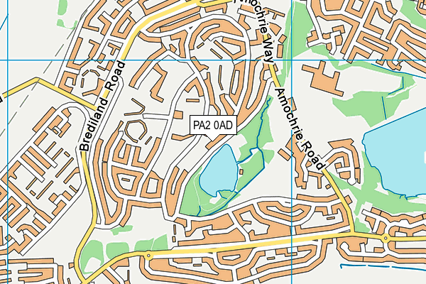 PA2 0AD map - OS VectorMap District (Ordnance Survey)