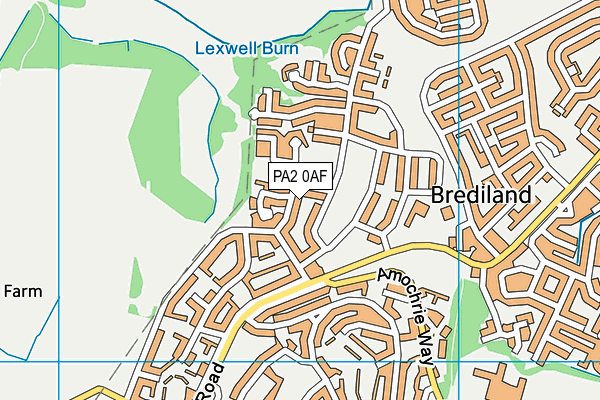 PA2 0AF map - OS VectorMap District (Ordnance Survey)