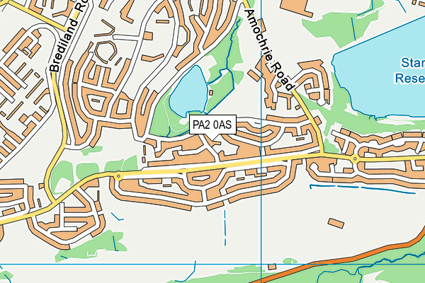 PA2 0AS map - OS VectorMap District (Ordnance Survey)