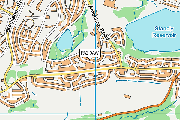 PA2 0AW map - OS VectorMap District (Ordnance Survey)