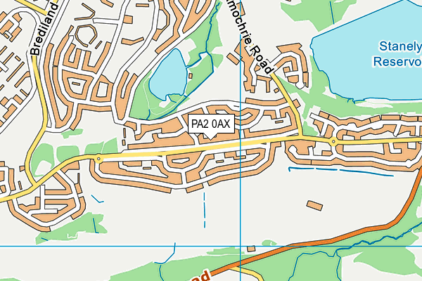 PA2 0AX map - OS VectorMap District (Ordnance Survey)