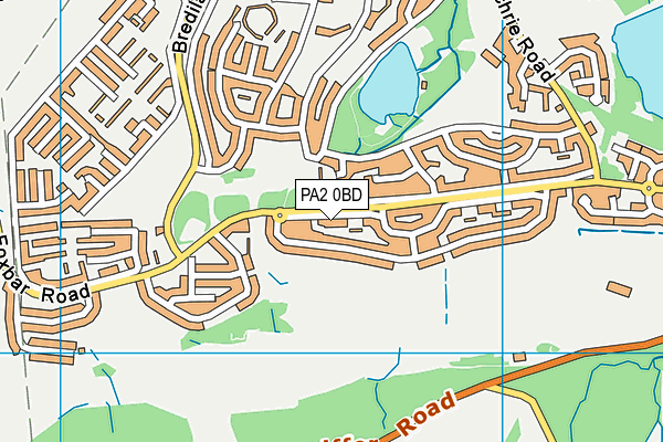 PA2 0BD map - OS VectorMap District (Ordnance Survey)