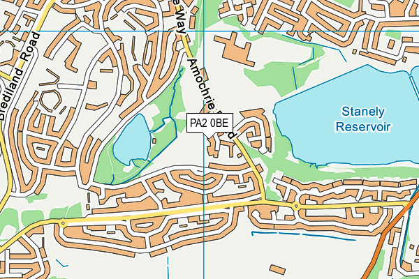 PA2 0BE map - OS VectorMap District (Ordnance Survey)