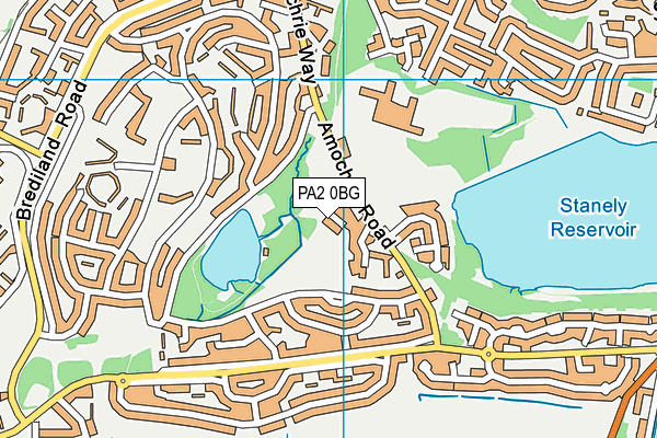 PA2 0BG map - OS VectorMap District (Ordnance Survey)