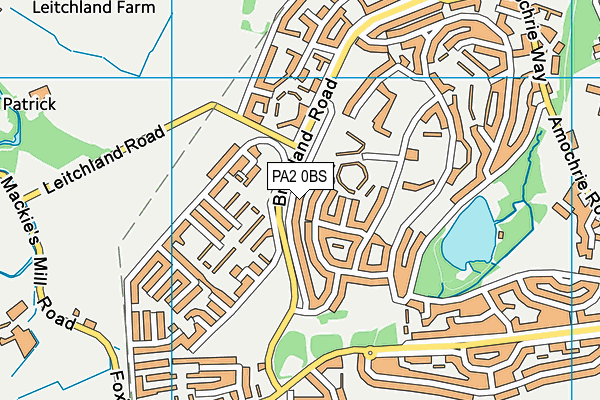 PA2 0BS map - OS VectorMap District (Ordnance Survey)