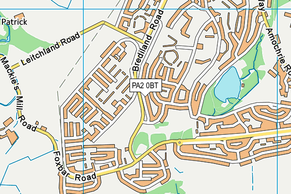 PA2 0BT map - OS VectorMap District (Ordnance Survey)