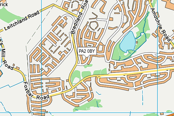 PA2 0BY map - OS VectorMap District (Ordnance Survey)