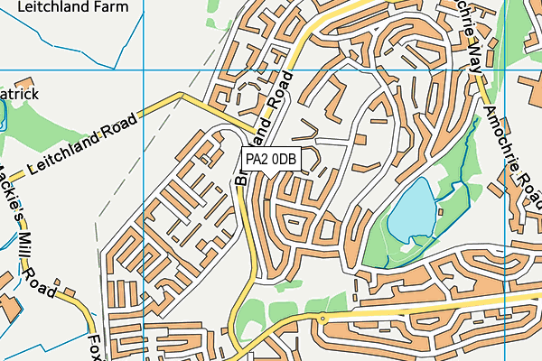 PA2 0DB map - OS VectorMap District (Ordnance Survey)
