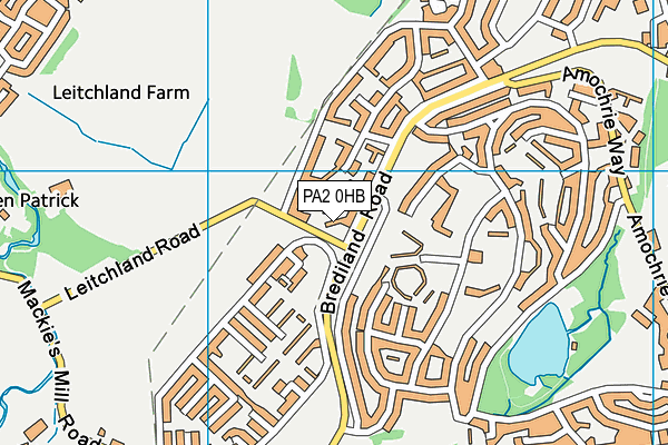 PA2 0HB map - OS VectorMap District (Ordnance Survey)