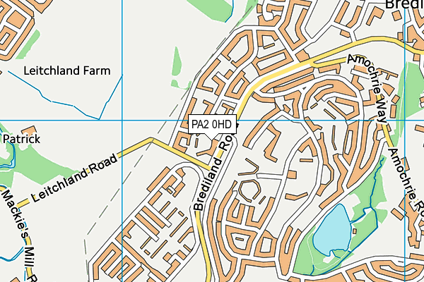 PA2 0HD map - OS VectorMap District (Ordnance Survey)