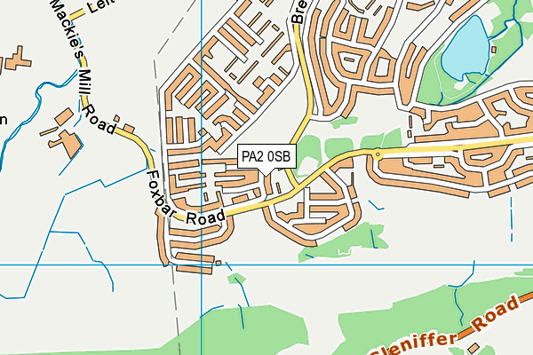 PA2 0SB map - OS VectorMap District (Ordnance Survey)