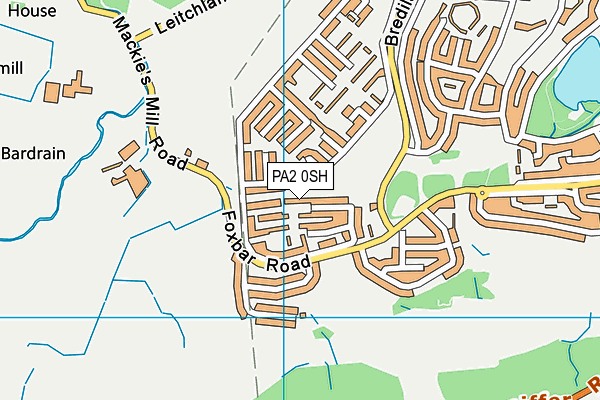 PA2 0SH map - OS VectorMap District (Ordnance Survey)