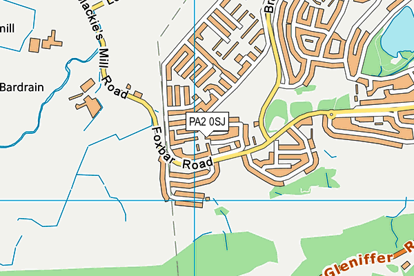 PA2 0SJ map - OS VectorMap District (Ordnance Survey)