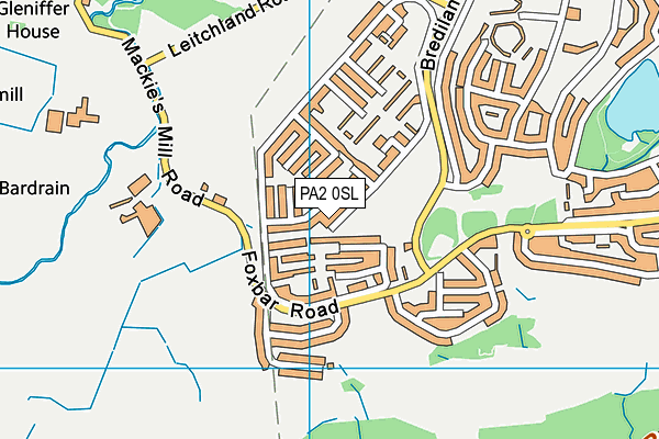 PA2 0SL map - OS VectorMap District (Ordnance Survey)