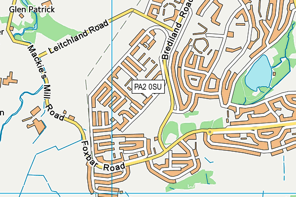 PA2 0SU map - OS VectorMap District (Ordnance Survey)