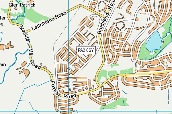 PA2 0SY map - OS VectorMap District (Ordnance Survey)