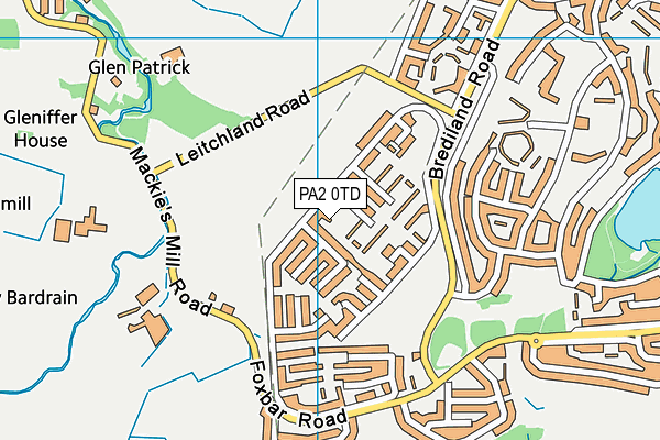 PA2 0TD map - OS VectorMap District (Ordnance Survey)