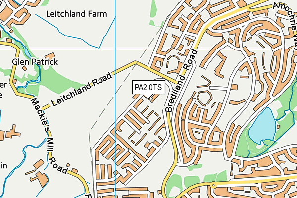 PA2 0TS map - OS VectorMap District (Ordnance Survey)