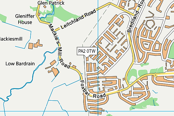 PA2 0TW map - OS VectorMap District (Ordnance Survey)