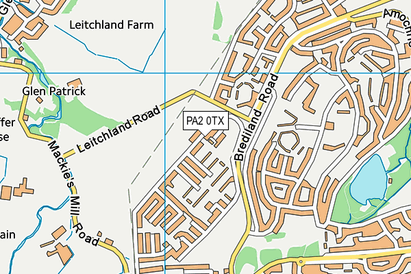 PA2 0TX map - OS VectorMap District (Ordnance Survey)