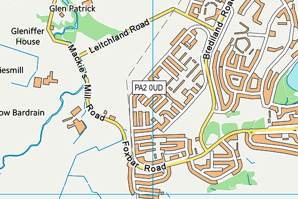 PA2 0UD map - OS VectorMap District (Ordnance Survey)