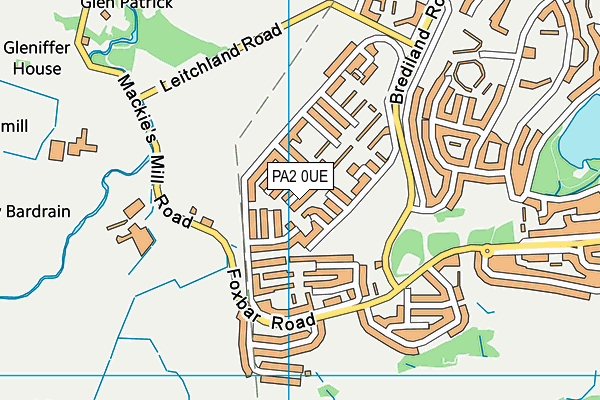 PA2 0UE map - OS VectorMap District (Ordnance Survey)