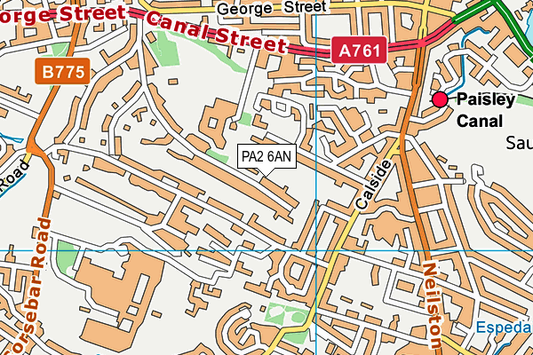 PA2 6AN map - OS VectorMap District (Ordnance Survey)