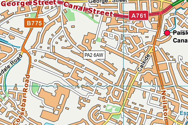 PA2 6AW map - OS VectorMap District (Ordnance Survey)