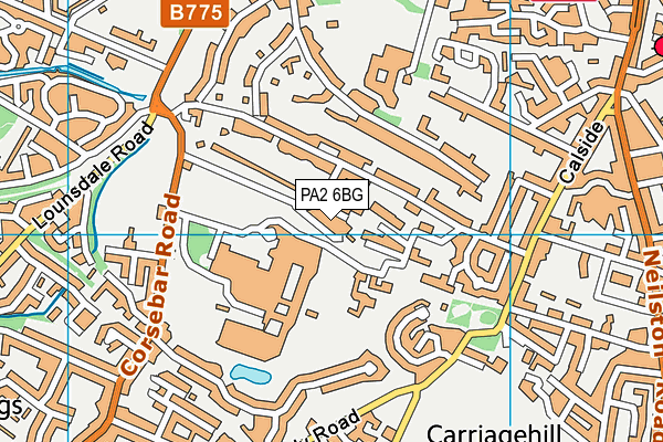 PA2 6BG map - OS VectorMap District (Ordnance Survey)