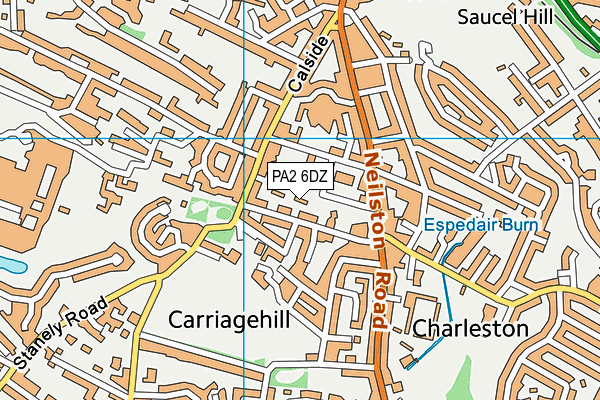 PA2 6DZ map - OS VectorMap District (Ordnance Survey)