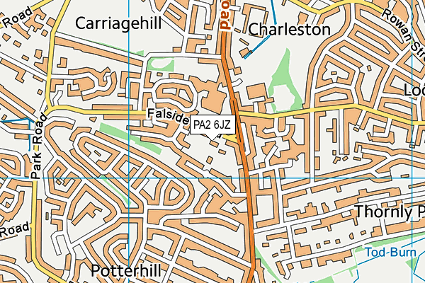 PA2 6JZ map - OS VectorMap District (Ordnance Survey)