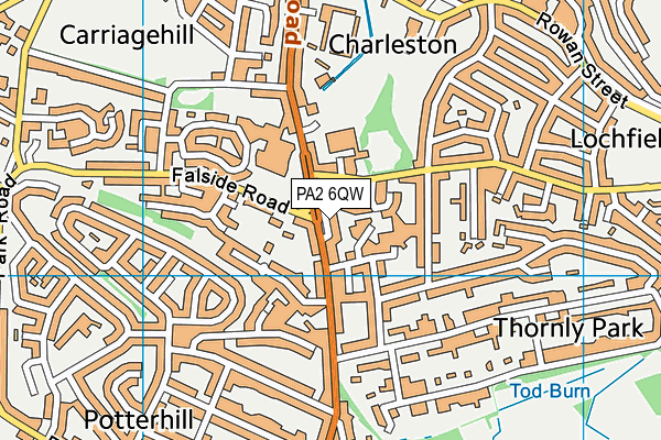 PA2 6QW map - OS VectorMap District (Ordnance Survey)