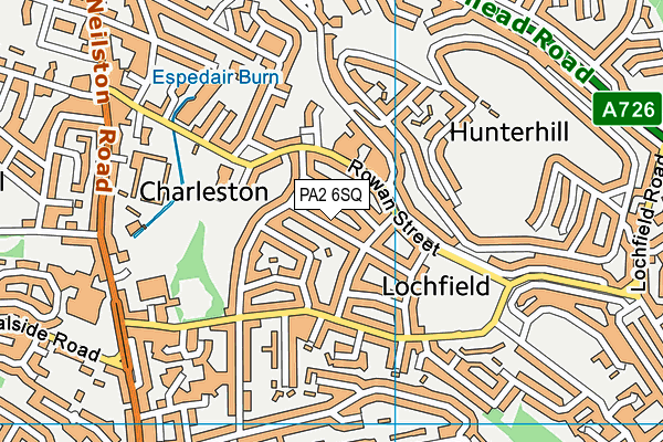 PA2 6SQ map - OS VectorMap District (Ordnance Survey)