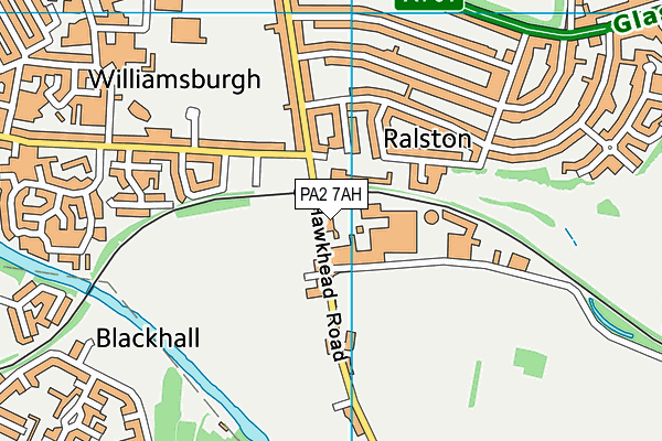 PA2 7AH map - OS VectorMap District (Ordnance Survey)