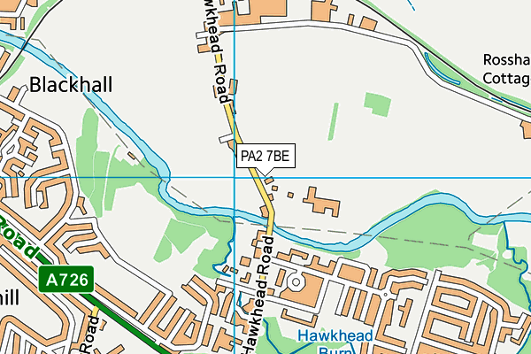PA2 7BE map - OS VectorMap District (Ordnance Survey)