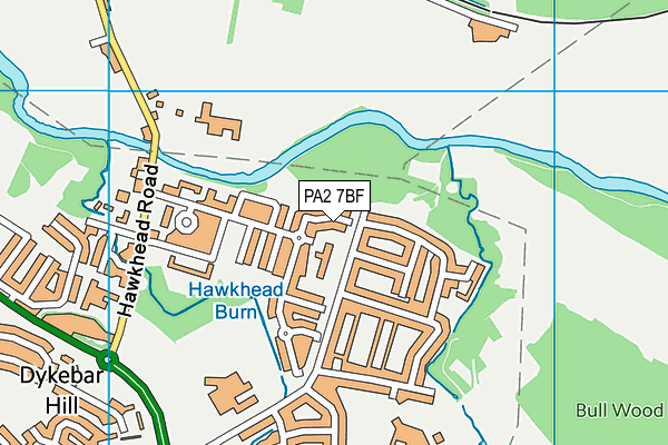 PA2 7BF map - OS VectorMap District (Ordnance Survey)