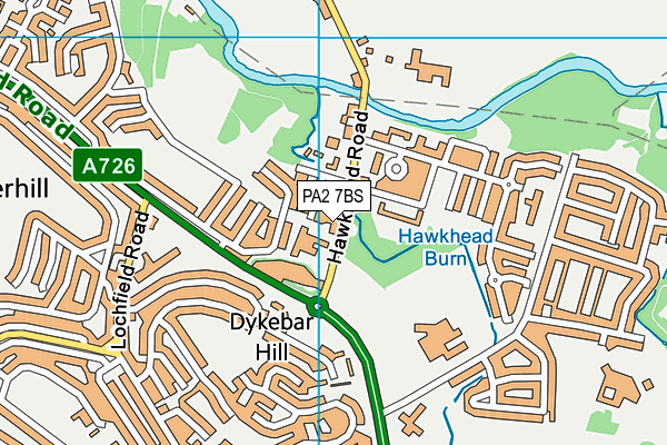 PA2 7BS map - OS VectorMap District (Ordnance Survey)