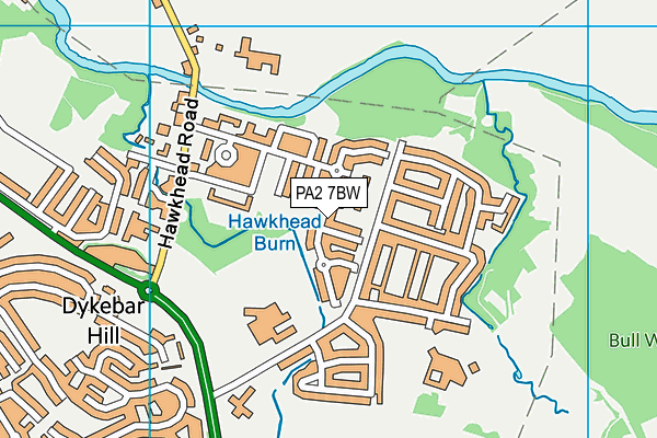PA2 7BW map - OS VectorMap District (Ordnance Survey)