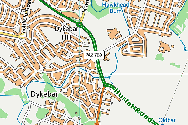 PA2 7BX map - OS VectorMap District (Ordnance Survey)