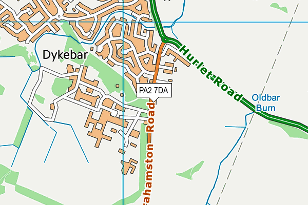 PA2 7DA map - OS VectorMap District (Ordnance Survey)
