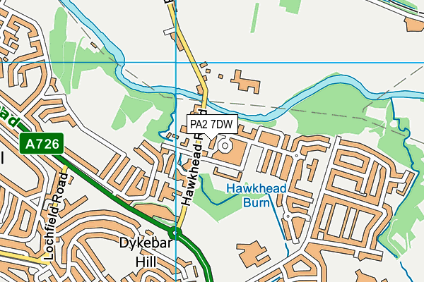 PA2 7DW map - OS VectorMap District (Ordnance Survey)
