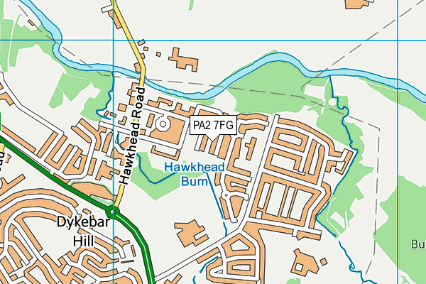 PA2 7FG map - OS VectorMap District (Ordnance Survey)