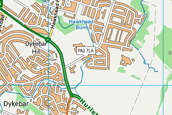 PA2 7LA map - OS VectorMap District (Ordnance Survey)