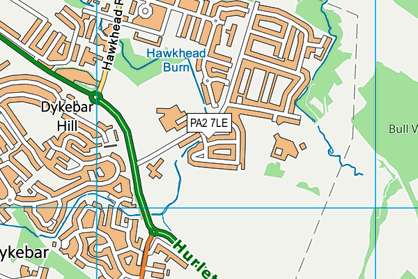 PA2 7LE map - OS VectorMap District (Ordnance Survey)