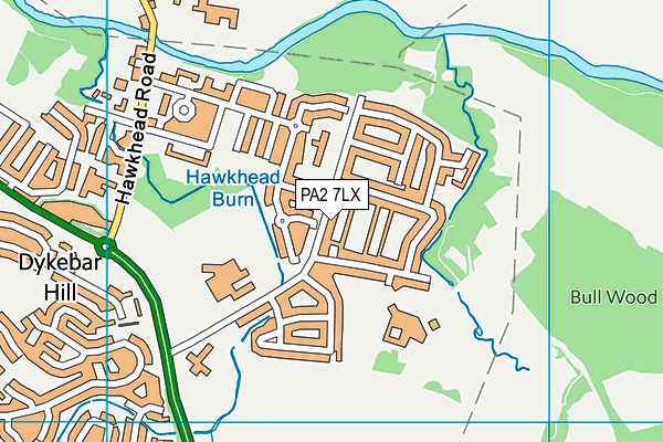 PA2 7LX map - OS VectorMap District (Ordnance Survey)