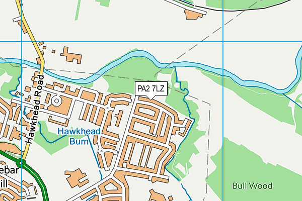 PA2 7LZ map - OS VectorMap District (Ordnance Survey)