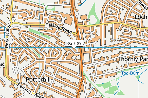 PA2 7RW map - OS VectorMap District (Ordnance Survey)