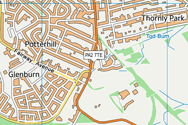 PA2 7TE map - OS VectorMap District (Ordnance Survey)